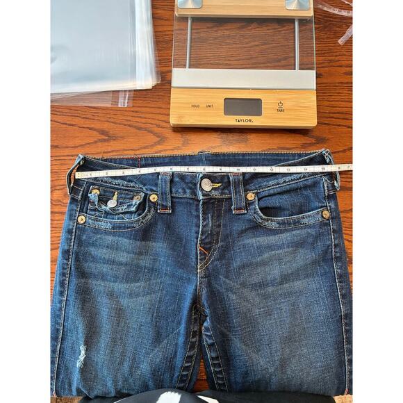 True Religion Women's Jeans Dark Wash Joey Denim Low Rise Vintage Flare Size 30 - Picture 5 of 6